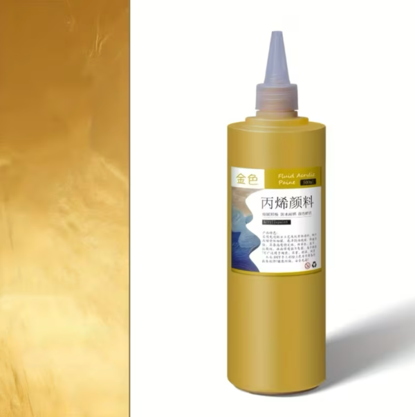 500ml Vibrant Acrylic Paint Bottle Gold